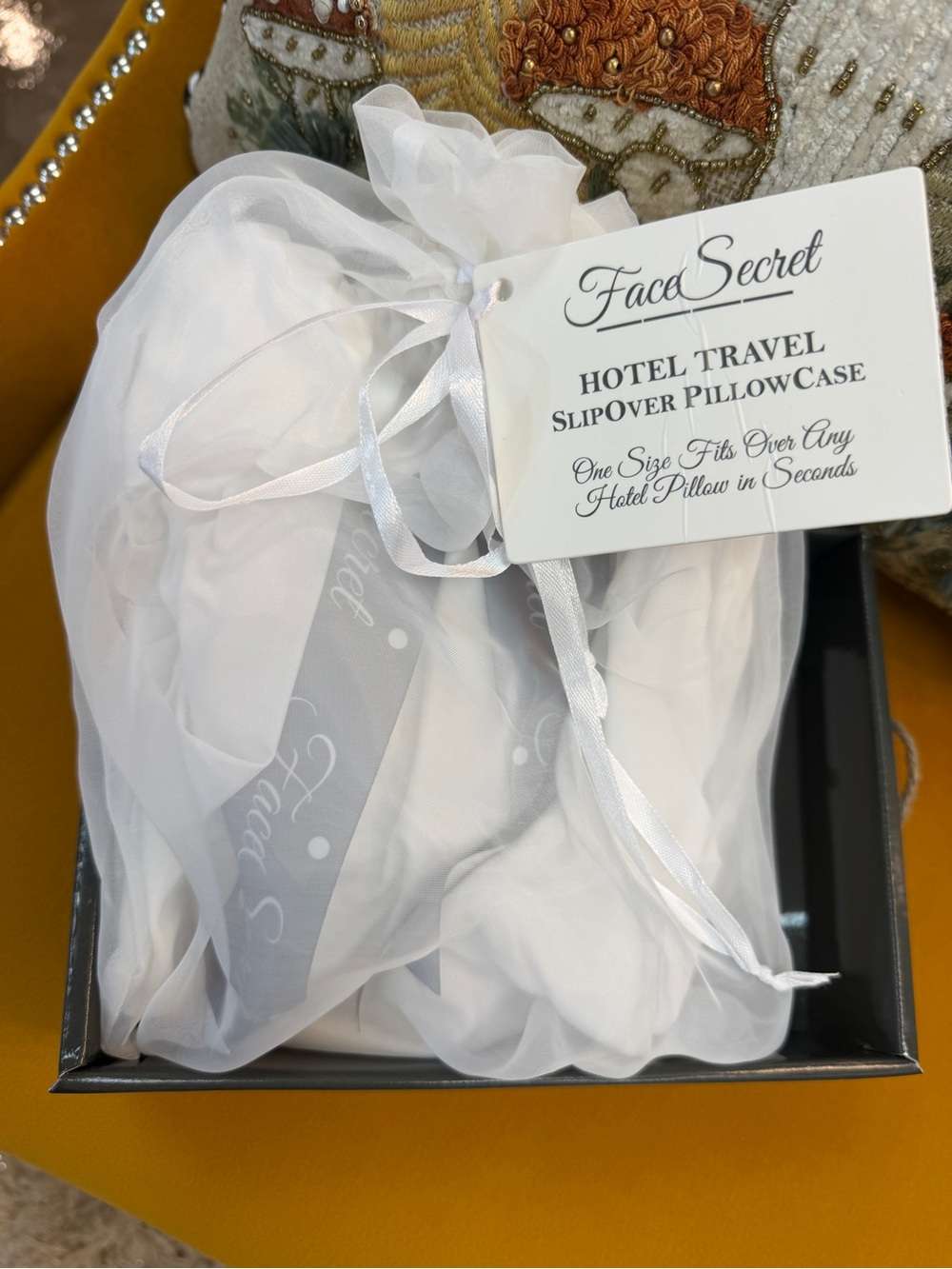 White Travel Slipover Pillowcase - Soft Hotel-Style Fit